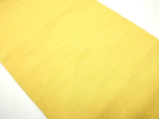 平和屋着物●八寸名古屋帯 紬地 黃支子色 正絹 逸品 CAAZ4182hy