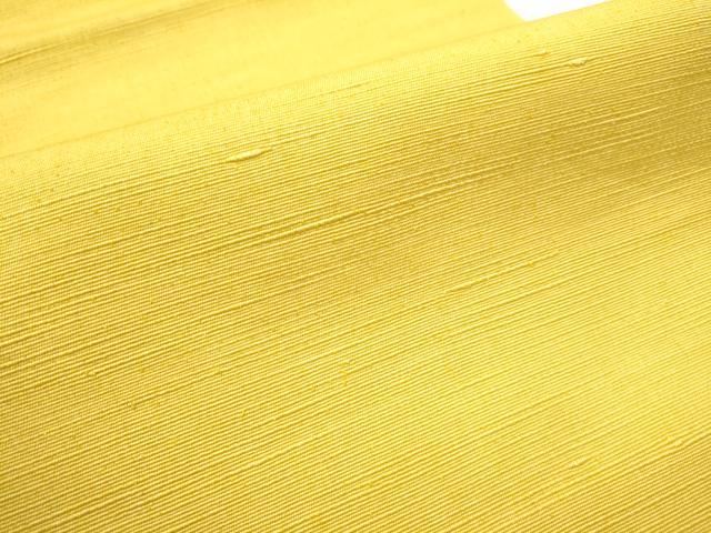 平和屋着物●八寸名古屋帯 紬地 黃支子色 正絹 逸品 CAAZ4182hy