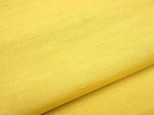 平和屋着物●八寸名古屋帯 紬地 黃支子色 正絹 逸品 CAAZ4182hy