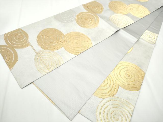 平和屋着物●「美しいキモノ」お馴染みのメーカー となみ織物 仙福屋宗介 六通柄袋帯 渦巻き 金銀糸 正絹 逸品 未使用 CAAZ4205hy