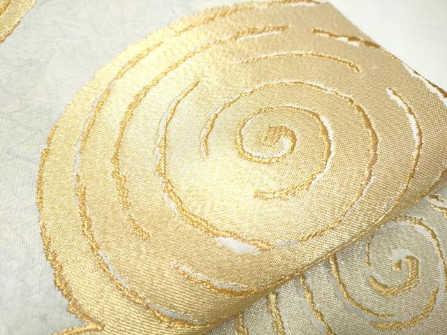 平和屋着物●「美しいキモノ」お馴染みのメーカー となみ織物 仙福屋宗介 六通柄袋帯 渦巻き 金銀糸 正絹 逸品 未使用 CAAZ4205hy