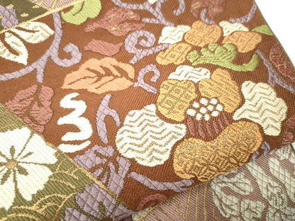 平和屋着物●六通柄　本袋帯　唐織　切嵌花文　金糸　正絹　逸品　CAAZ4226hy