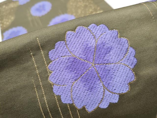 平和屋着物●六通柄袋帯　唐織　舞桜文　金糸　正絹　逸品　CAAZ4238hy