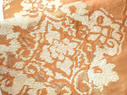 平和屋着物●西陣 川島織物セルコン謹製 六通柄 本袋帯 花唐草文 金糸 証紙付き 正絹 逸品 未使用 CAAZ4241hy