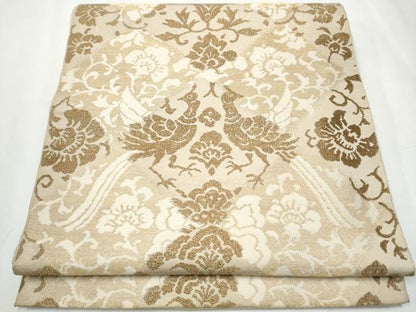 平和屋着物●西陣 川島織物 六通柄 本袋帯 花鳥文 金糸 正絹 逸品 CAAZ4250hy
