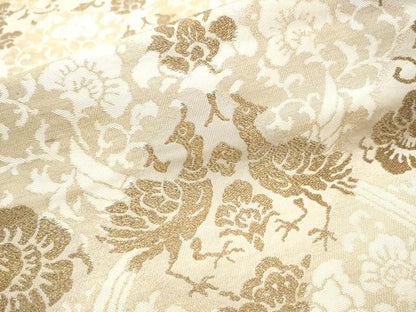 平和屋着物●西陣 川島織物 六通柄 本袋帯 花鳥文 金糸 正絹 逸品 CAAZ4250hy