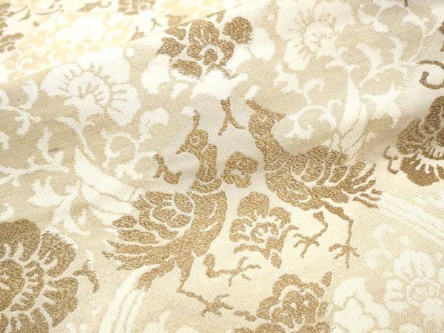 平和屋着物●西陣 川島織物 六通柄 本袋帯 花鳥文 金糸 正絹 逸品 CAAZ4250hy