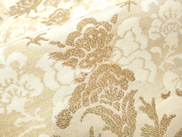 平和屋着物●西陣 川島織物 六通柄 本袋帯 花鳥文 金糸 正絹 逸品 CAAZ4250hy