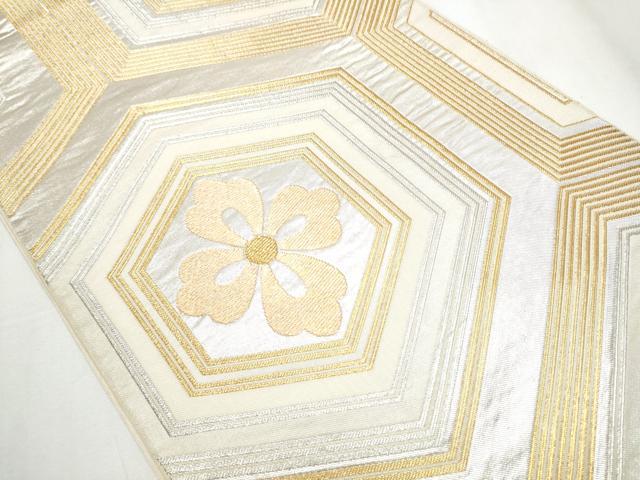 平和屋着物●西陣 川島織物 六通柄 本袋帯 亀甲花文 金銀糸 正絹 逸品 CAAZ4256hy