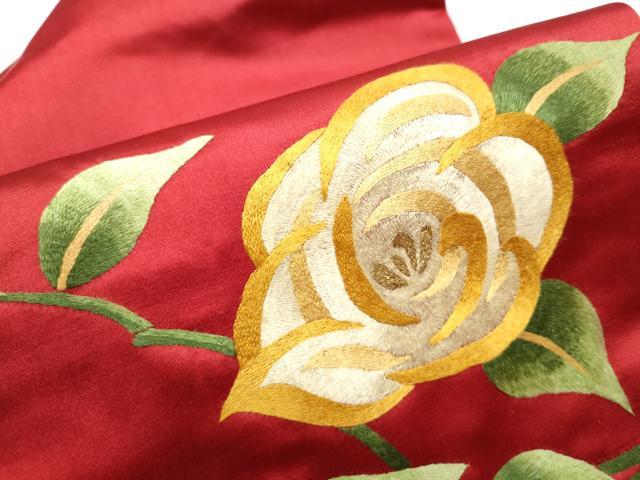 平和屋着物●中国三大刺繍 蘇州刺繍 総刺繍 九寸名古屋帯 枝花文 金糸 正絹 逸品 CAAZ4278hy
