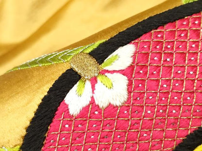 平和屋着物●アンティーク 大正ロマン 中国三大刺繍 相良刺繍 総刺繍 九寸名古屋帯 鼓花文 金銀糸 正絹 逸品 CAAZ4286hy