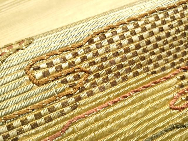 平和屋着物●太鼓柄袋帯　エ霞文　金彩　正絹　逸品　CAAZ4319hy