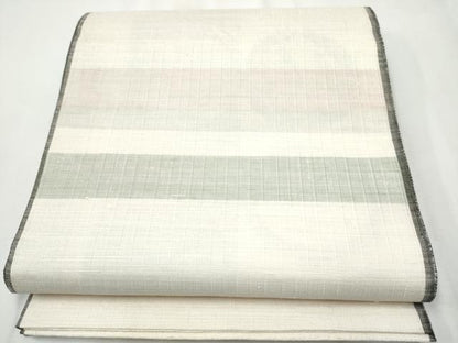 平和屋着物▽西陣 老舗 渡文謹製 手織 スリーシーズン 春夏秋 太鼓柄袋帯 さざ波 色紙重ね丸文 金糸 正絹 逸品 CAAZ4326hy