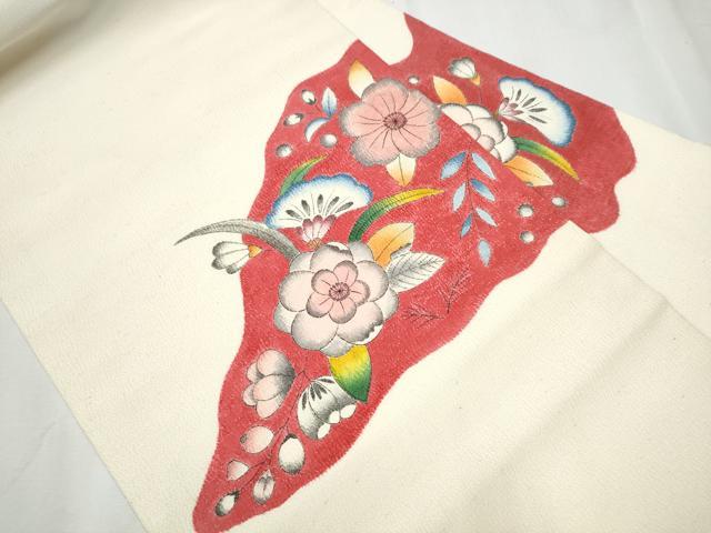 平和屋着物●九寸名古屋帯　作家物　辻が花　鬼しぼ縮緬　正絹　逸品　CAAZ4355hy