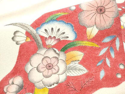 平和屋着物●九寸名古屋帯　作家物　辻が花　鬼しぼ縮緬　正絹　逸品　CAAZ4355hy