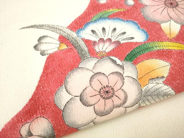 平和屋着物●九寸名古屋帯　作家物　辻が花　鬼しぼ縮緬　正絹　逸品　CAAZ4355hy