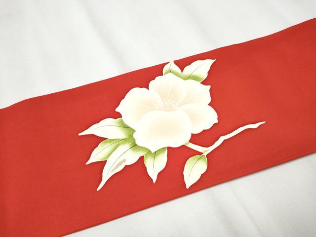 平和屋着物●塩瀬　九寸名古屋帯　枝花文　金彩　正絹　逸品　CAAZ4362hy