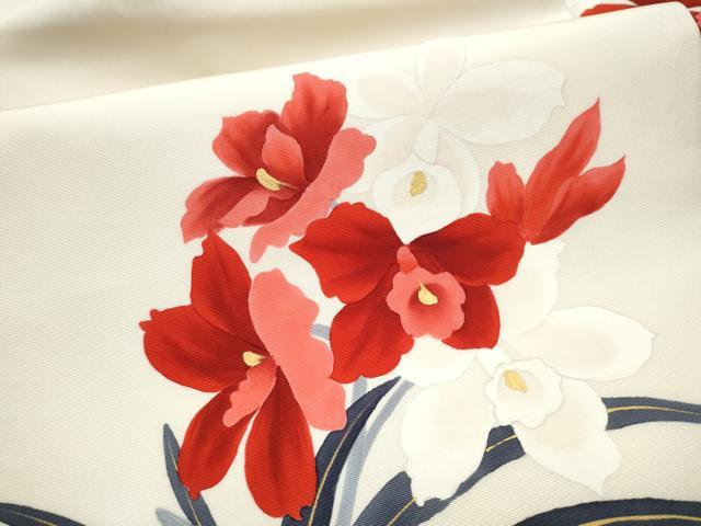 平和屋着物●塩瀬　九寸名古屋帯　カトレア　金彩　正絹　逸品　CAAZ4369hy