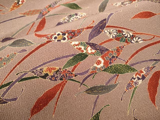 平和屋着物●全通柄　九寸名古屋帯　型染め　草花文　金彩　正絹　逸品　CAAZ4375hy