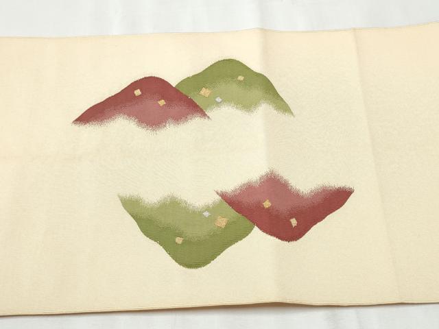 平和屋着物●八寸名古屋帯　綴れ　遠山文　金銀糸　正絹　逸品　CAAZ4390hy