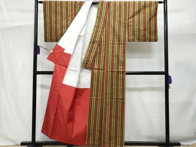 平和屋着物■上質な紬　間道　正絹　逸品　CAAZ4555fb