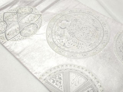 平和屋着物◎六通柄袋帯 絵皿人物花文 銀糸 引箔 正絹 逸品 CAAZ4608fb