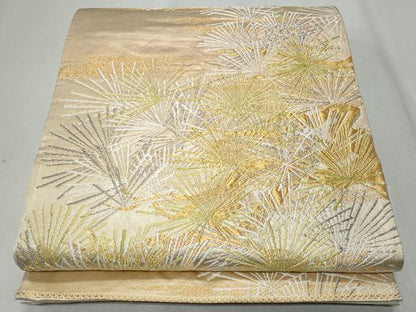 平和屋着物◎六通柄袋帯　唐織　松葉　金銀糸　正絹　逸品　CAAZ4610fb