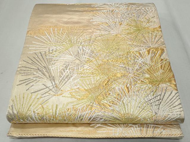 平和屋着物◎六通柄袋帯　唐織　松葉　金銀糸　正絹　逸品　CAAZ4610fb
