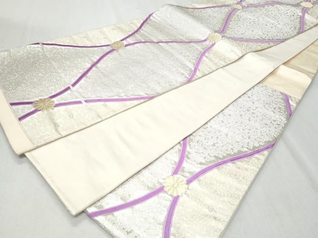 平和屋着物◎六通柄袋帯 立涌花文 金銀糸 正絹 逸品 CAAZ4611fb
