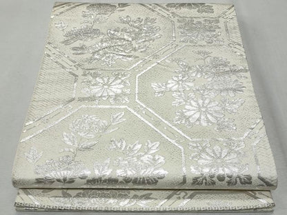 平和屋着物◎六通柄袋帯 蜀江花文 純銀箔 正絹 逸品 CAAZ4616fb