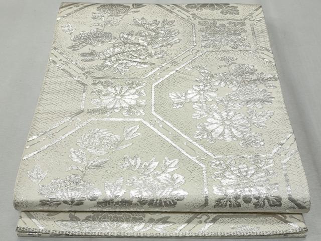 平和屋着物◎六通柄袋帯 蜀江花文 純銀箔 正絹 逸品 CAAZ4616fb