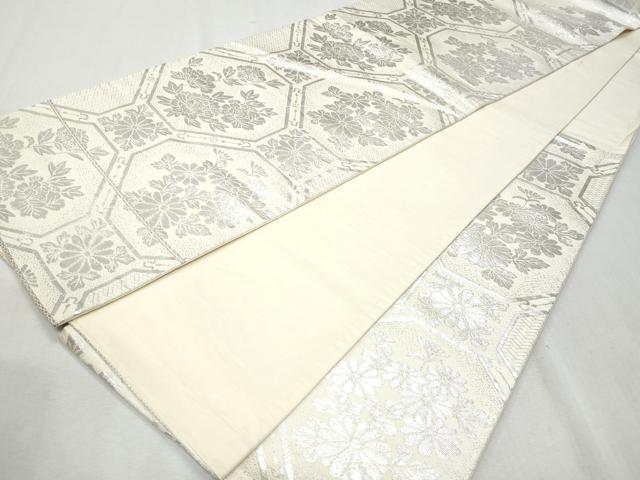 平和屋着物◎六通柄袋帯 蜀江花文 純銀箔 正絹 逸品 CAAZ4616fb