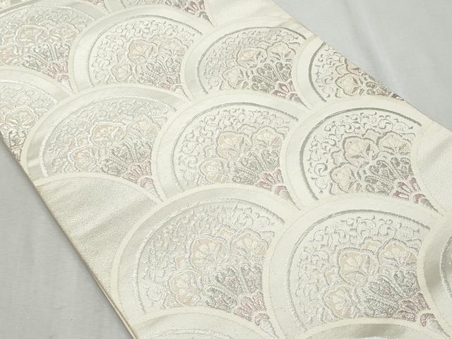 平和屋着物◎六通柄袋帯　正倉院青海波花文　銀糸　正絹　逸品　CAAZ4659fb