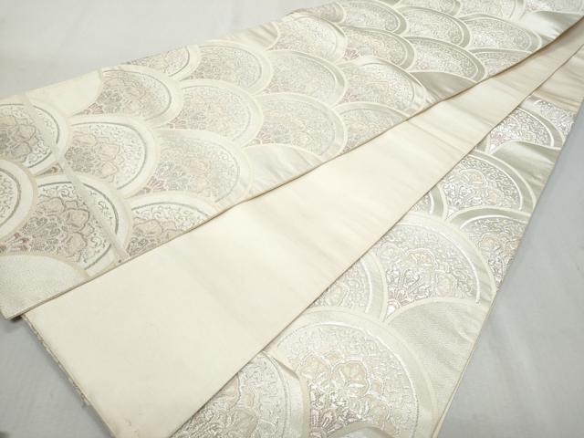 平和屋着物◎六通柄袋帯　正倉院青海波花文　銀糸　正絹　逸品　CAAZ4659fb