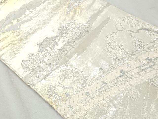 平和屋着物◎六通柄袋帯　洛東風景　鳳寿苑　正絹　逸品　CAAZ4676fb