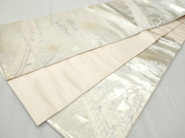 平和屋着物◎六通柄袋帯　洛東風景　鳳寿苑　正絹　逸品　CAAZ4676fb