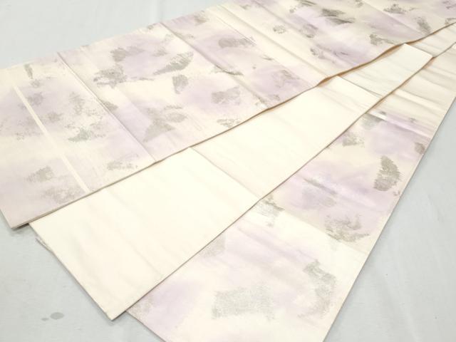 平和屋着物◎六通柄袋帯　霞文　銀糸　正絹　逸品　CAAZ4687fb