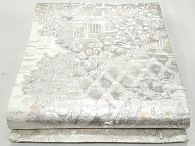平和屋着物◎六通柄袋帯　籬風景文　古京錦　二重引箔　正絹　逸品　CAAZ4699fb