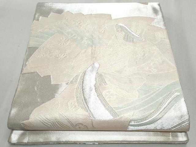 平和屋着物◎六通柄袋帯　十二単　銀糸　正絹　逸品　CAAZ4704fb