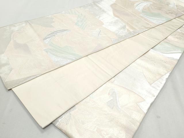 平和屋着物◎六通柄袋帯　十二単　銀糸　正絹　逸品　CAAZ4704fb