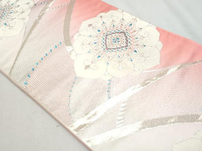 平和屋着物◎六通柄袋帯　舞花文　銀糸　正絹　逸品　CAAZ4717fb