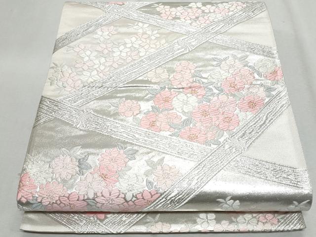 平和屋着物◎六通柄袋帯　唐織　草花文　金銀糸　正絹　逸品　CAAZ4777fb