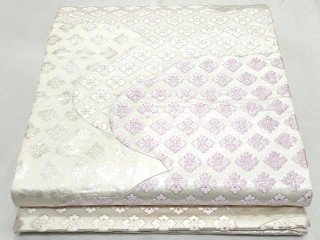 平和屋着物◎六通柄袋帯　唐織　花菱文　銀糸　正絹　逸品　CAAZ4778fb