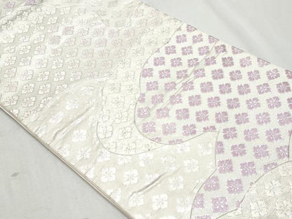平和屋着物◎六通柄袋帯　唐織　花菱文　銀糸　正絹　逸品　CAAZ4778fb