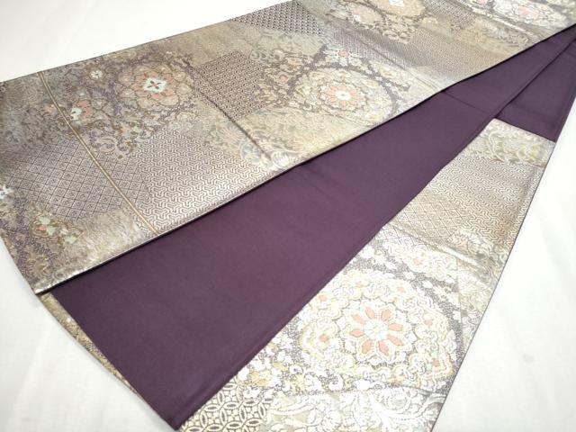 平和屋着物◎六通柄袋帯　色紙重ね正倉院花文　正絹　逸品　CAAZ4797fb