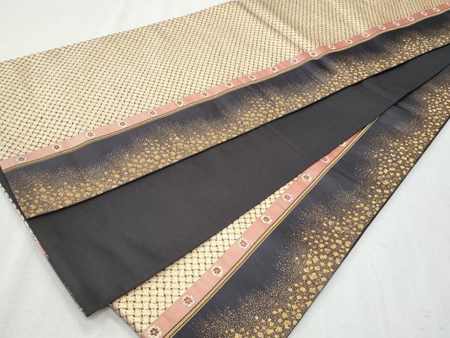 平和屋着物◎六通柄袋帯　唐織　花間道　網目　金銀糸　正絹　逸品　CAAZ4885fb