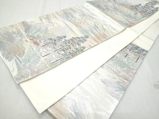 平和屋着物◎六通柄袋帯　風景草木文　金銀糸　正絹　逸品　CAAZ4909fb