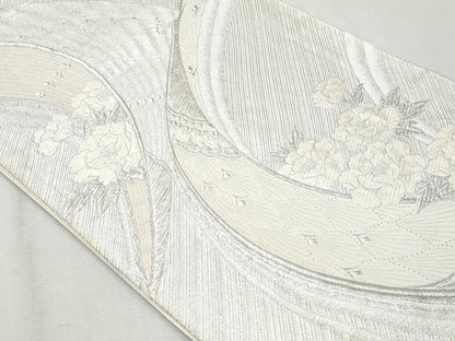 平和屋着物◎六通柄袋帯　唐織　牡丹　銀糸　正絹　逸品　CAAZ4912fb