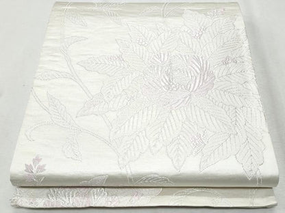 平和屋着物◎六通柄袋帯　唐織　草花文　銀糸　正絹　逸品　CAAZ4918fb