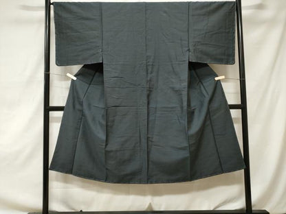 平和屋着物■男性　紬　藍鉄色　正絹　逸品　CAAZ5198ev